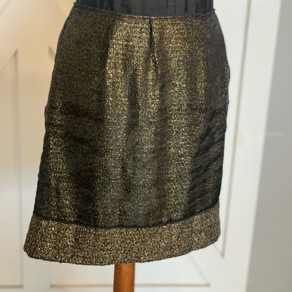 Ann Taylor Loft Gold and black mini skirt - Picture 3 of 12